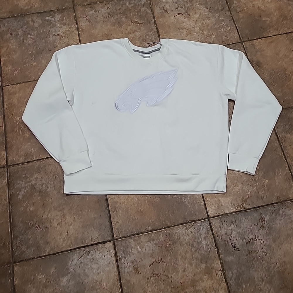 Antigua White Sweatshirt with Embroidered Logo